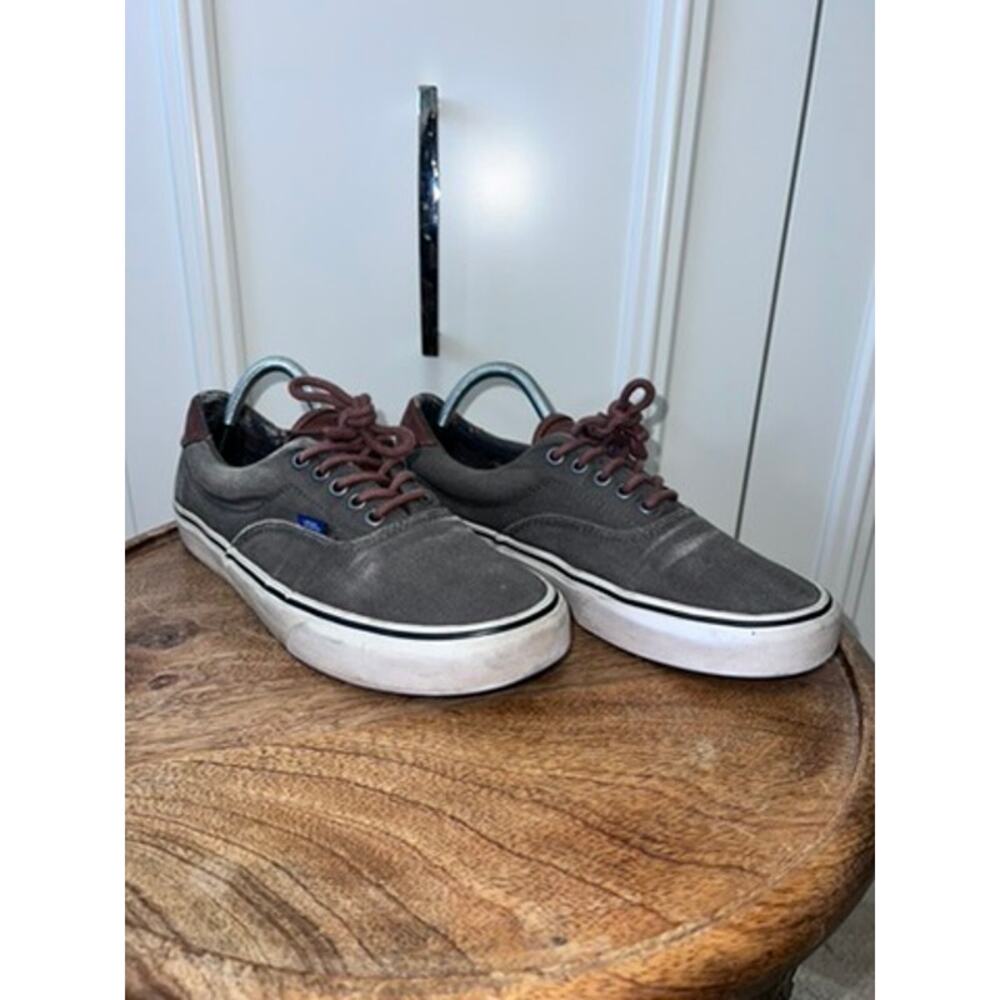 Vans Era 59 Men's Size 9.5 Gray Canvas Leather Accent‎ Sneakers